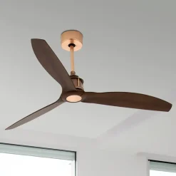 FARO BARCELONA Takvifte Just Fan kobber valnøtt| Moderne Takvifter|Takvifter Med Lys Og Fjernkontroll