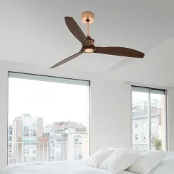 FARO BARCELONA Takvifte Just Fan kobber valnøtt| Moderne Takvifter|Takvifter Med Lys Og Fjernkontroll