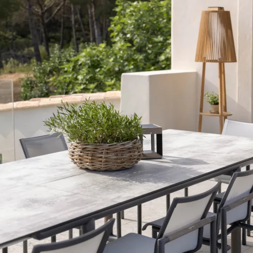Les Jardins Tecka solcelle-gulvlampe med sensor, teak Clearance