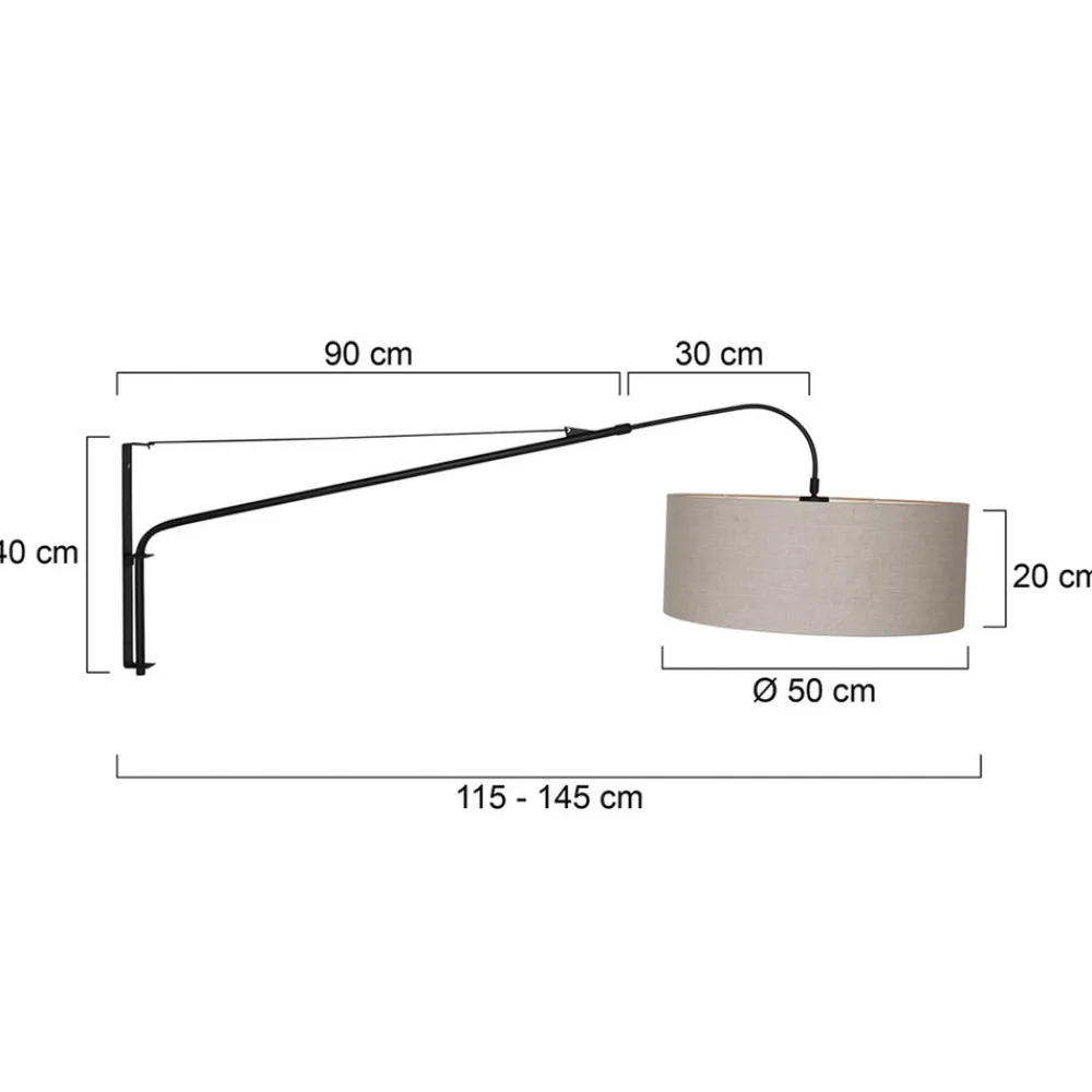 Steinhauer Tekstil-vegglampe Elegant Classy svart/gjørme Best