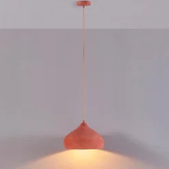Lindby Terracotta-pendellampe Fiona i pen form New