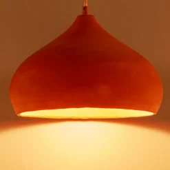 Lindby Terracotta-pendellampe Fiona i pen form New