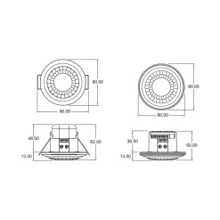 Theben tilstedeværelsesdetektor Luxa 103 S360-100-12 nb WH, innfelt Outlet