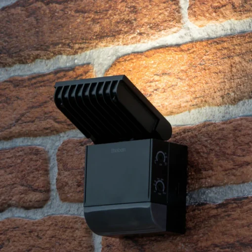 Theben utendørs LED-vegglampe theLeda S8-100, svart, sensor New