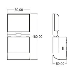 Theben utendørs LED-vegglampe theLeda S8-100, svart, sensor New