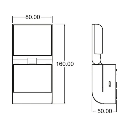 Theben utendørs LED-vegglampe theLeda S8-100, svart, sensor New