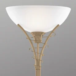 Searchlight Tidløs stålampe LINEAS antikkmessing| Gulvlamper