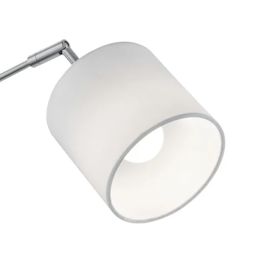 Reality Leuchten Tommy gulvlampe, nikkel/hvit, høyde 200 cm, 5-lys, stoff Hot
