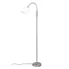 Reality Leuchten Tommy gulvlampe, nikkel/hvit, høyde 130 cm, metall/stoff Hot