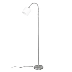 Reality Leuchten Tommy gulvlampe, nikkel/hvit, høyde 130 cm, metall/stoff Hot