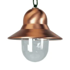 K.S. Verlichting Toscane utendørs pendellampe, kobberfarget, grønt oppheng| Pendellamper Utendørs