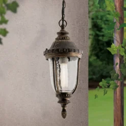 ORION Tradisjonell hengelampe Paula med strukturglass Sale