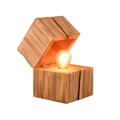Trio Lighting Treasure bordlampe, naturlig finish, tre, hengslet Sale