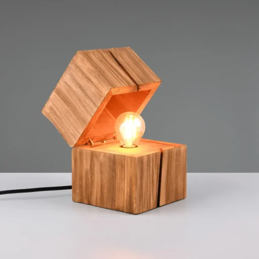Trio Lighting Treasure bordlampe, naturlig finish, tre, hengslet Sale
