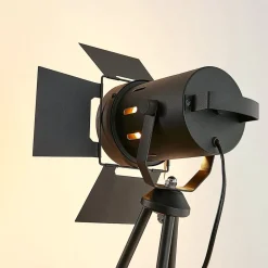 Lindby Trefots-gulvlampe Devon i svart| Gulvlamper