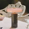 DESIGN BY US Trip LED oppladbar bordlampe, grå/rosa, marmor, glass, IP44| Dekorasjonsbelysning|Kommersiell Utebelysning