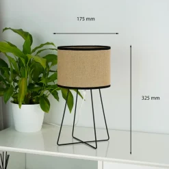 Duolla Trixi bordlampe med trådramme brun/svart, stoff