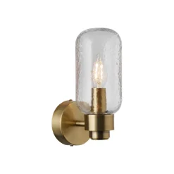 Nordlux Tutan vegglampe, metall, glass, E14, IP44, messingfarget| Vegglamper