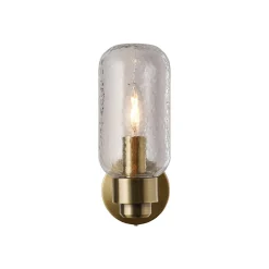 Nordlux Tutan vegglampe, metall, glass, E14, IP44, messingfarget| Vegglamper