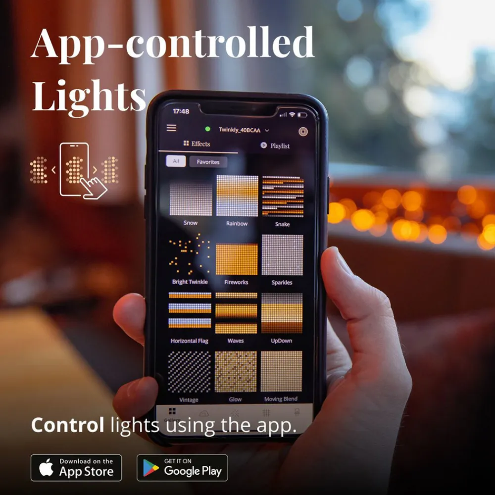 twinkly CCT svart lyslenke med 400 lyspærer 32 m New