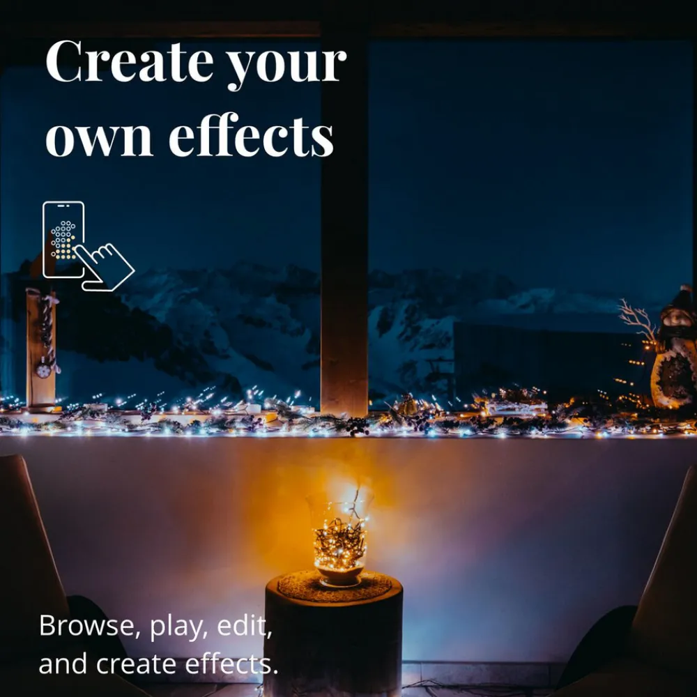 twinkly CCT svart lyslenke med 400 lyspærer 32 m New