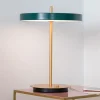 UMAGE LED-bordlampe Asteria Table, USB, skoggrønn/messing| Bordlamper