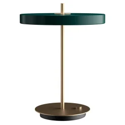 UMAGE LED-bordlampe Asteria Table, USB, skoggrønn/messing| Bordlamper