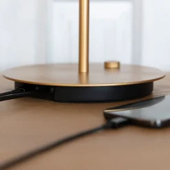 UMAGE LED-bordlampe Asteria Table, USB, skoggrønn/messing| Bordlamper