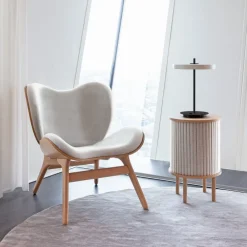 UMAGE LED-bordlampe Asteria Table, USB, perlehvit/svart| Kontorbelysning|Bordlamper