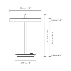 UMAGE LED-bordlampe Asteria Table, USB, perlehvit/svart| Kontorbelysning|Bordlamper