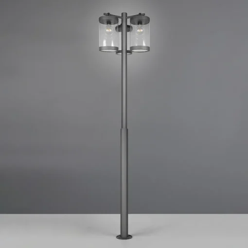 Trio Lighting Utelampe Sambesi, H 240 cm, antrasitt, skumringssensor Hot