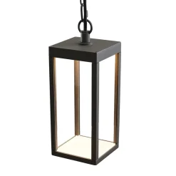 Lucande Utendørs LED-pendellampe Cube, glasskjerm, 26 cm Clearance