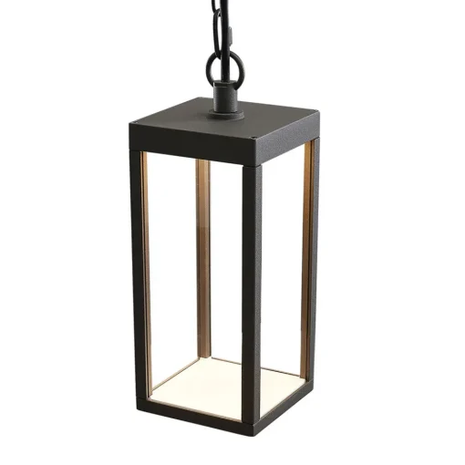 Lucande Utendørs LED-pendellampe Cube, glasskjerm, 26 cm Clearance