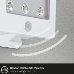 Briloner Utendørs LED-spot Kollig med sensor, IP54, hvit| Vegglamper Med Sensor|Utebelysning Med Sensor