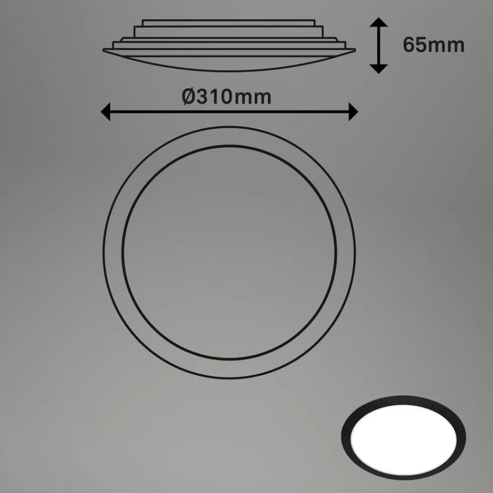 Briloner Utendørs LED-taklampe 3766015 IP44, svart| Taklamper Utendørs