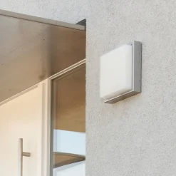 LCD Utendørs LED-vegglampe 046, bevegelsessensor, stål Clearance