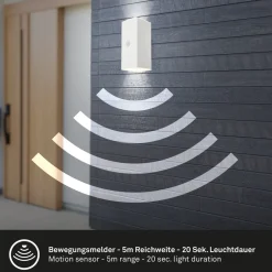 Briloner Utendørs LED-vegglampe 3788016, hvit, sensor, opp/ned Hot
