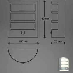 Briloner Utendørs LED-vegglampe 3795014, kromfarget, sensor, IP44 New
