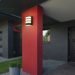 Briloner Utendørs LED-vegglampe 3795015, svart, sensor, IP44| Kommersiell Utebelysning|Led-Utendørs