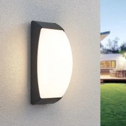 Lindby Utendørs LED-vegglampe Alexey, IP65, mørkegrå Discount