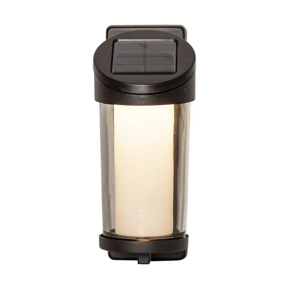 STAR TRADING Utendørs LED-vegglampe Alippa, svart Høyde 21 cm metall| Solcellelamper