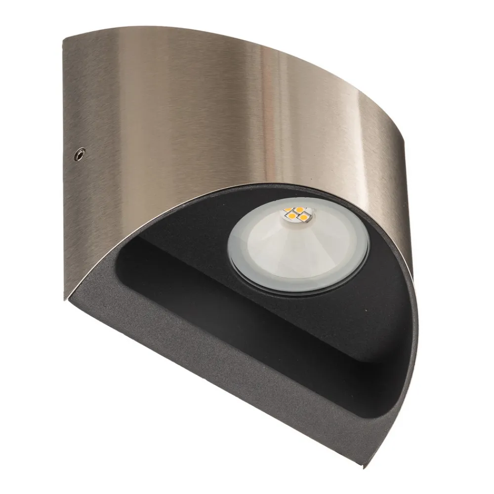 Eco-Light Utendørs LED-vegglampe Dodd, halvrund, stål New