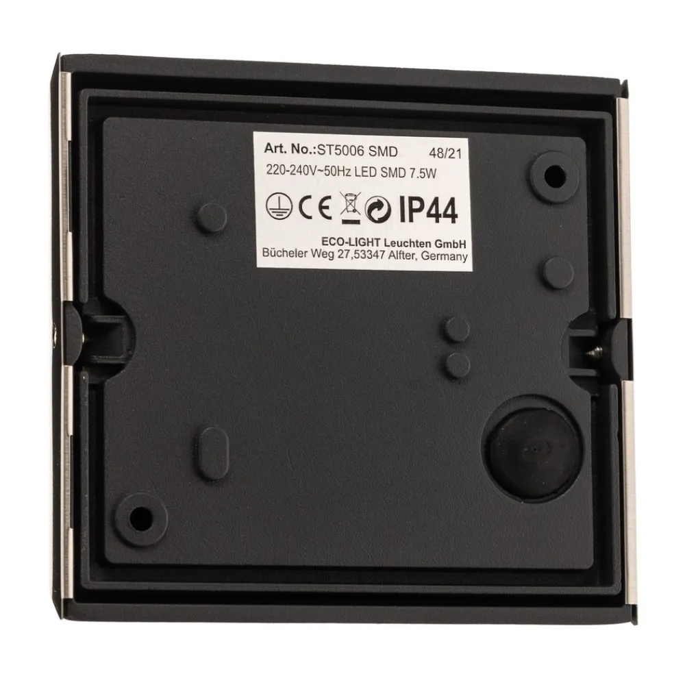 Eco-Light Utendørs LED-vegglampe Dodd, halvrund, stål New