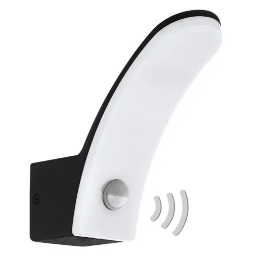 EGLO Utendørs LED-vegglampe Fiumicino med sensor| Kommersiell Utebelysning|Vegglamper Med Sensor