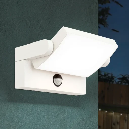 ORION Utendørs LED-vegglampe Ginger med sensor hvit IP54 Clearance