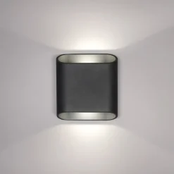 LCD Utendørs LED-vegglampe, grafitt, opp & ned, CCT, dimbar, aluminium