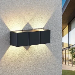 Lindby Utendørs LED-vegglampe Niklas, kantet