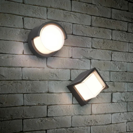 Reality Leuchten Utendørs LED-vegglampe Puno, IP54, rund Clearance
