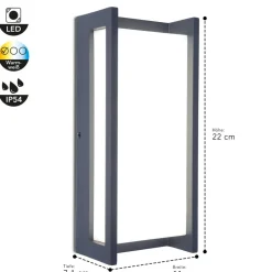 LUTEC Utendørs LED-vegglampe Qubo, 11 cm x 22 cm| Kommersiell Utebelysning|Vegglamper Utendørs