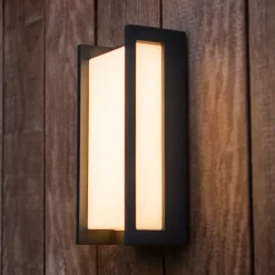 LUTEC Utendørs LED-vegglampe Qubo, 11 cm x 22 cm| Kommersiell Utebelysning|Vegglamper Utendørs